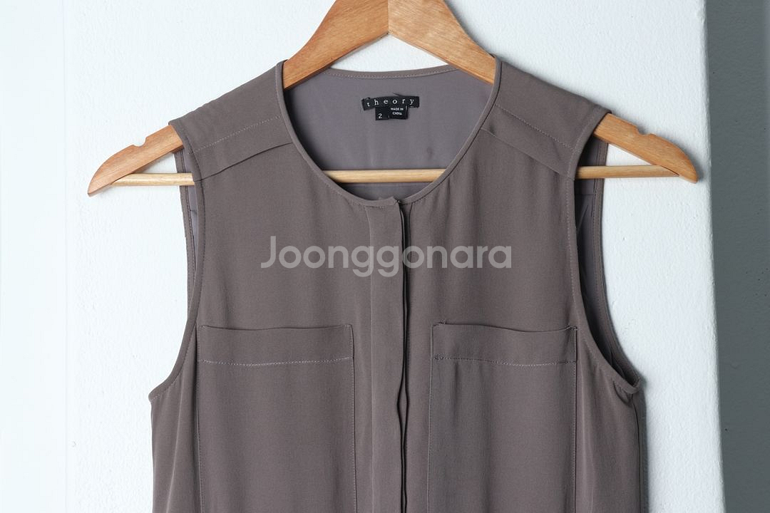 W(S) 띠어리 드레스 원피스 민소매 차콜 한정판--1