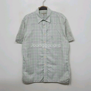 (M) 버버리 반팔남방 체크 반팔셔츠 로고 포켓 매장판