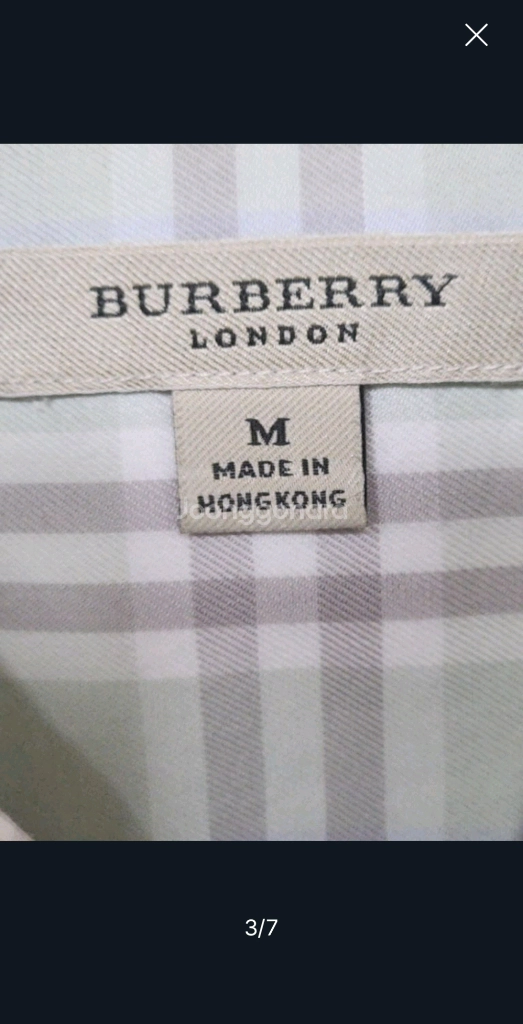 (M) 버버리 반팔남방 체크 반팔셔츠 로고 포켓 매장판 이미지