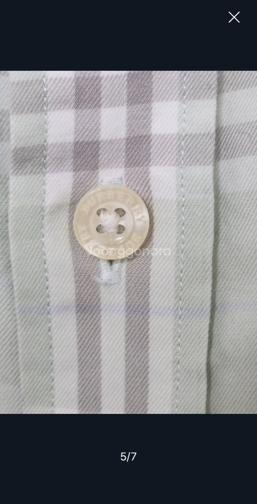 (M) 버버리 반팔남방 체크 반팔셔츠 로고 포켓 매장판 이미지