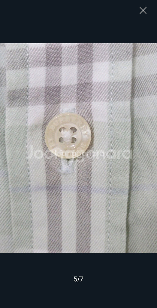 (M) 버버리 반팔남방 체크 반팔셔츠 로고 포켓 매장판--4