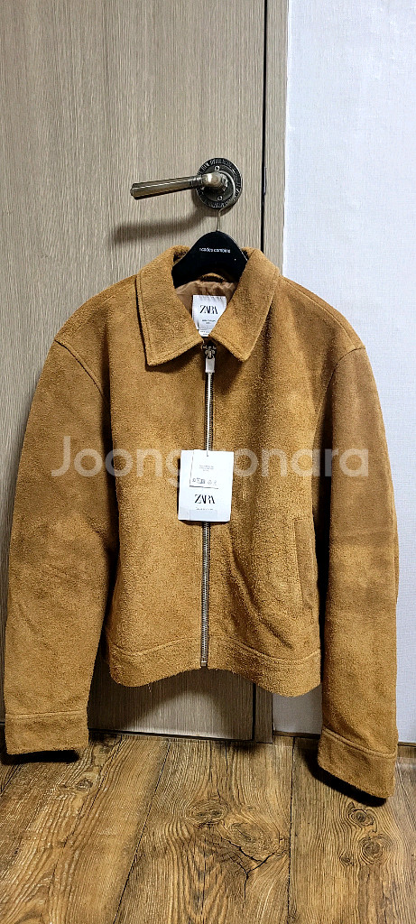 자라 천연가죽 스웨이드 자켓--0