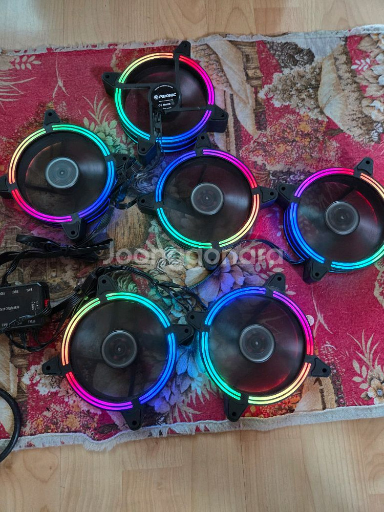 PSIONIC 레인보우 LED 팬 6개 120mm--6