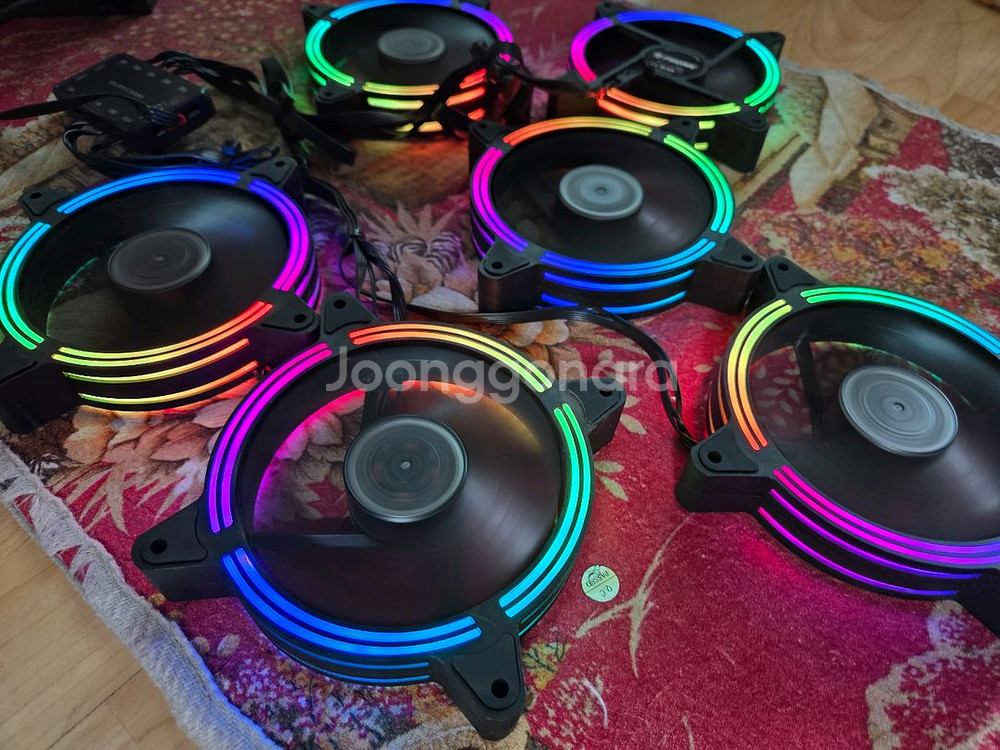 PSIONIC 레인보우 LED 팬 6개 120mm--7