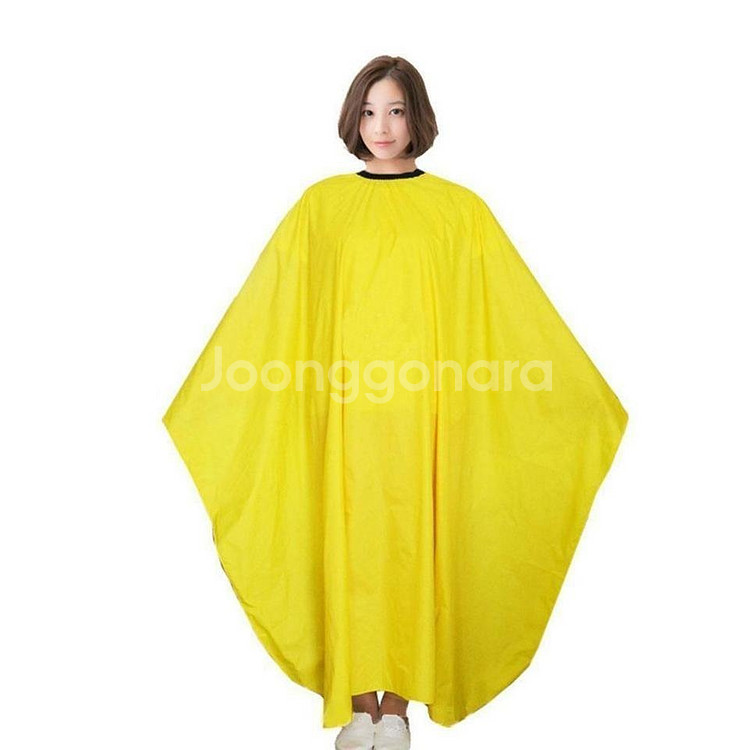새 노랑색 미용실 가운 헤어샵 이발보 염색 파마--0