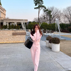 비클라 CROP KNIT CARDIGAN PANTS