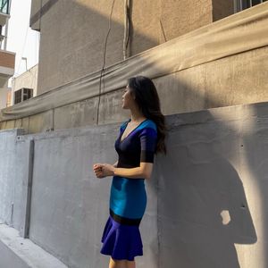 KAREN MILLEN 카렌밀렌 블루 머메이드 드레스