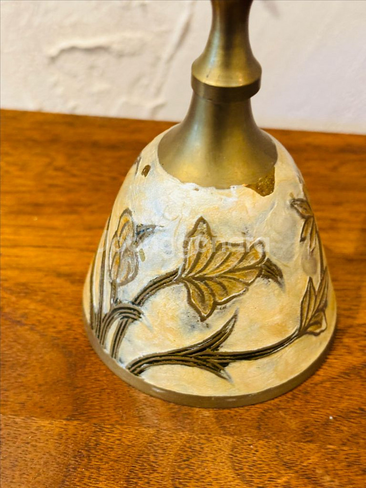 빈티지 손잡이 황동 벨 종 중형--3