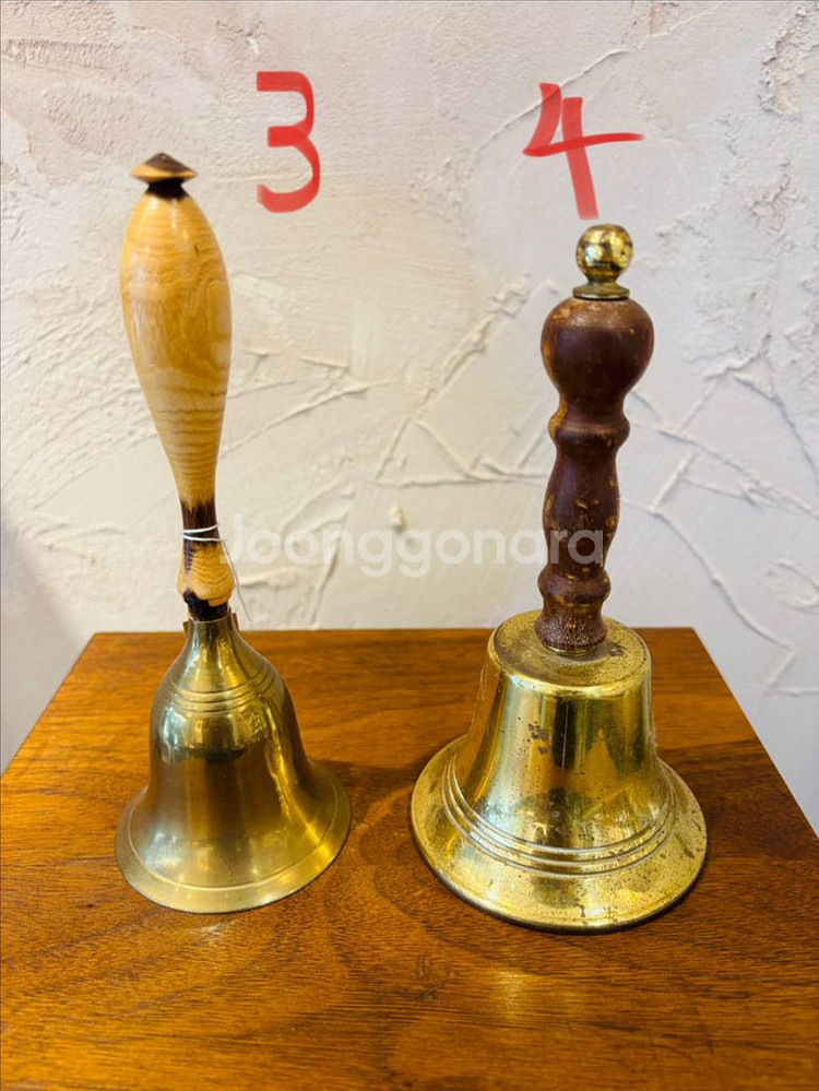 빈티지 손잡이 황동 벨 종 중형 #3.4--0