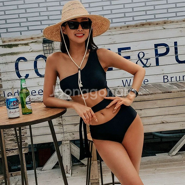 언발 컷팅 수영복 비키니--0