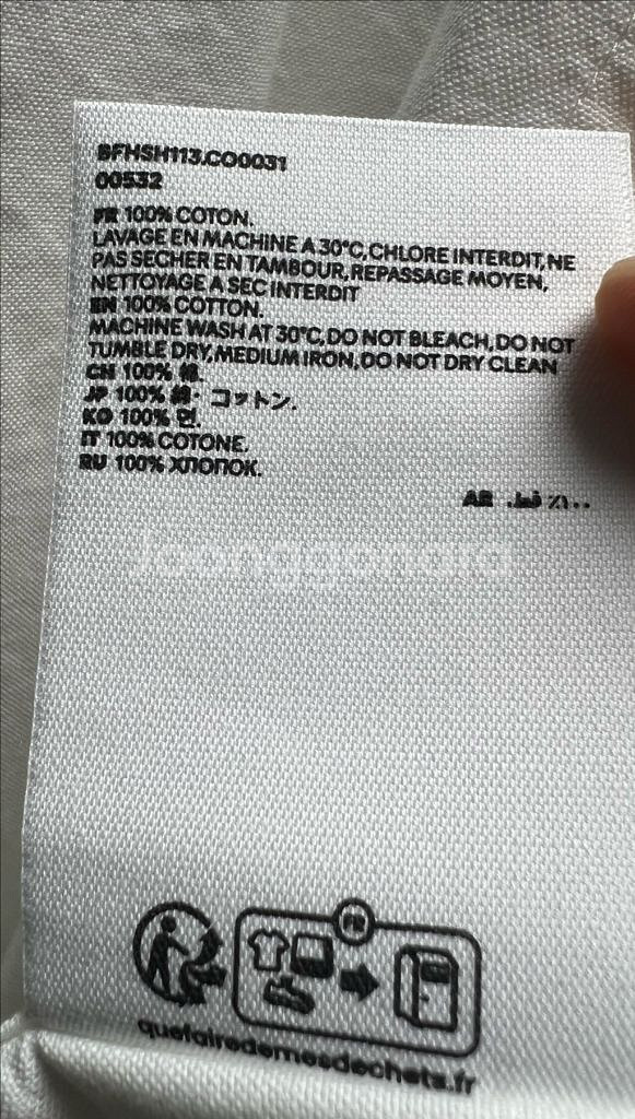 정품 아미 옥스포드 버튼 다운 셔츠 화이트--5