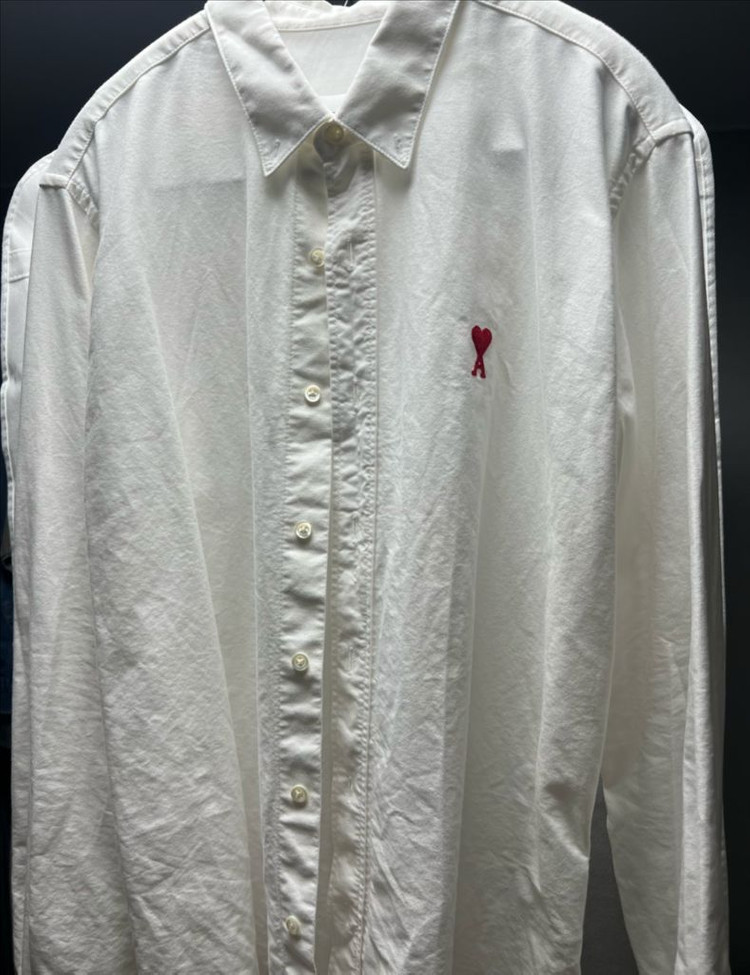 정품 아미 옥스포드 버튼 다운 셔츠 화이트 이미지