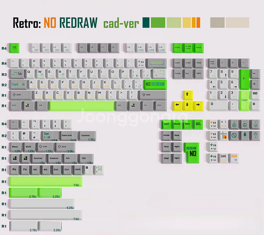 레트로 cad키캡 pbt--1