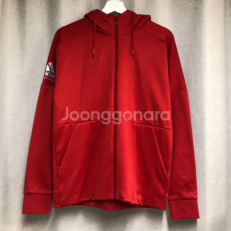 아디다스 CLUB HOODY TRA 레드 후드 집업 M--0