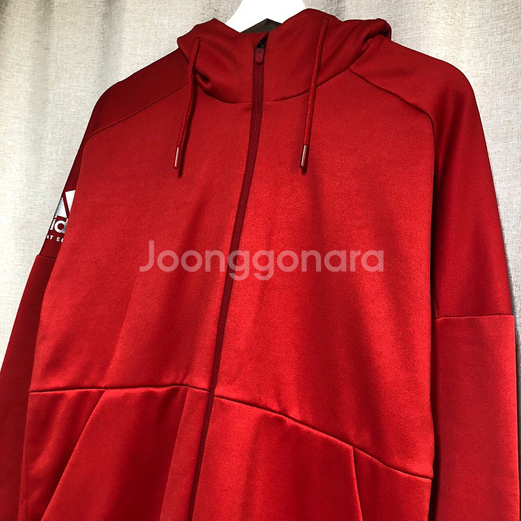 아디다스 CLUB HOODY TRA 레드 후드 집업 M--2
