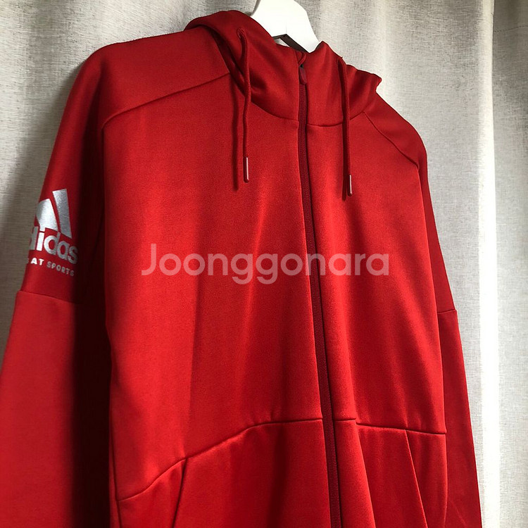 아디다스 CLUB HOODY TRA 레드 후드 집업 M--1