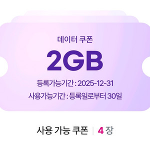 유플러스 데이터 2기가