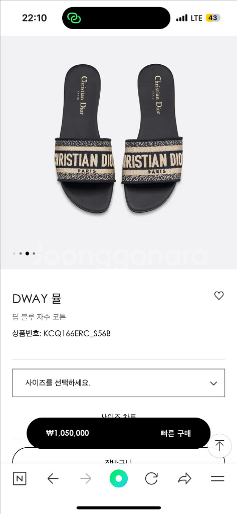 디올 디웨이 뮬 슬리퍼--5