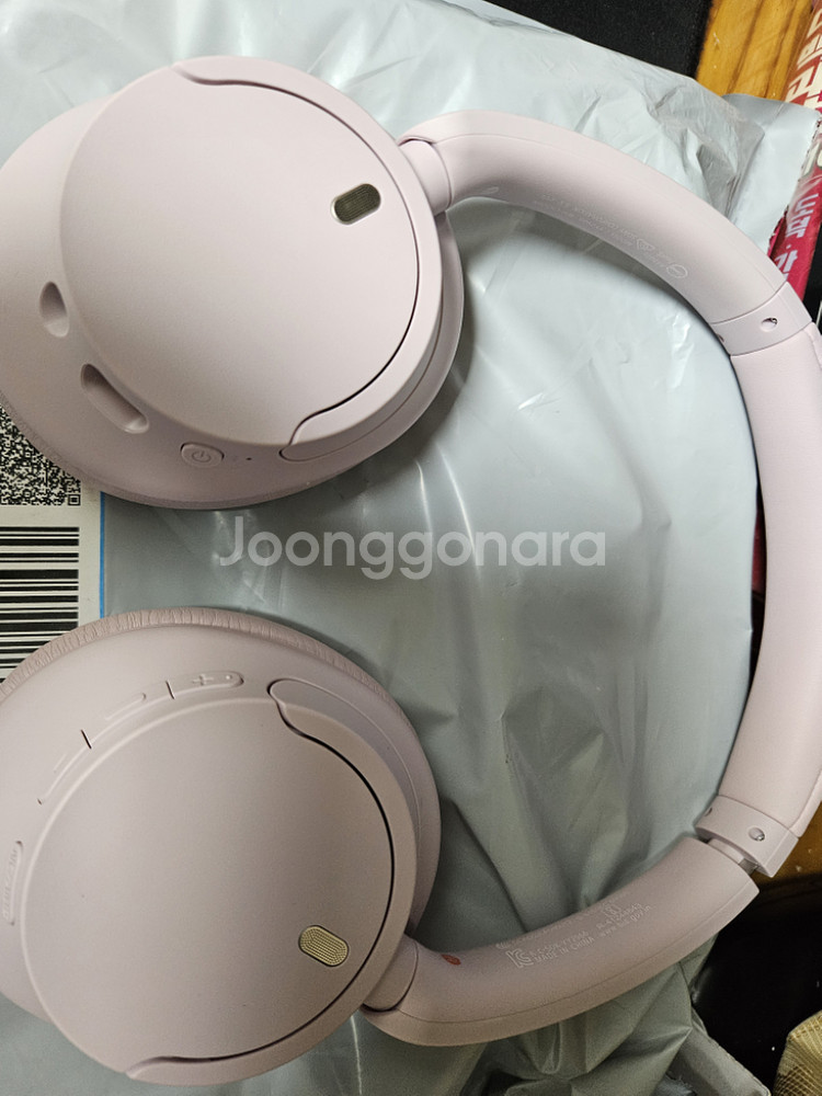 소니 헤드셋 wh-720n 핑크/흰색 한번 사용한 제품--2