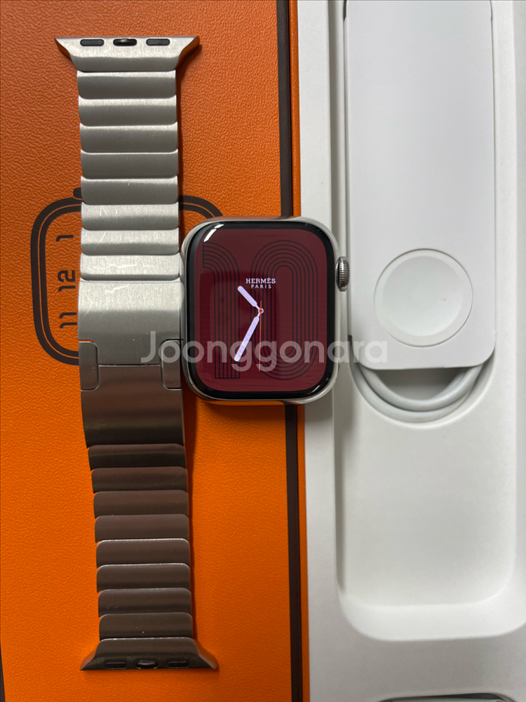 애플워치7에르메스 41mm 실버 S급--0