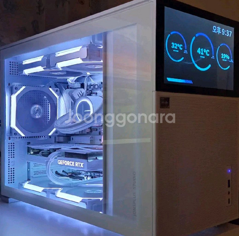 화이트 감성 고급 부품 피씨 판매--0