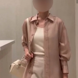 시에 니스시어셔츠 피치베이지 새상품