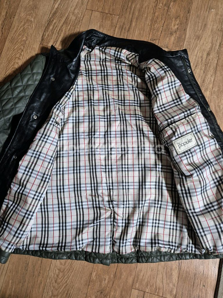 Burberry 버버리 스타일 퀼팅 양가죽 자켓--8