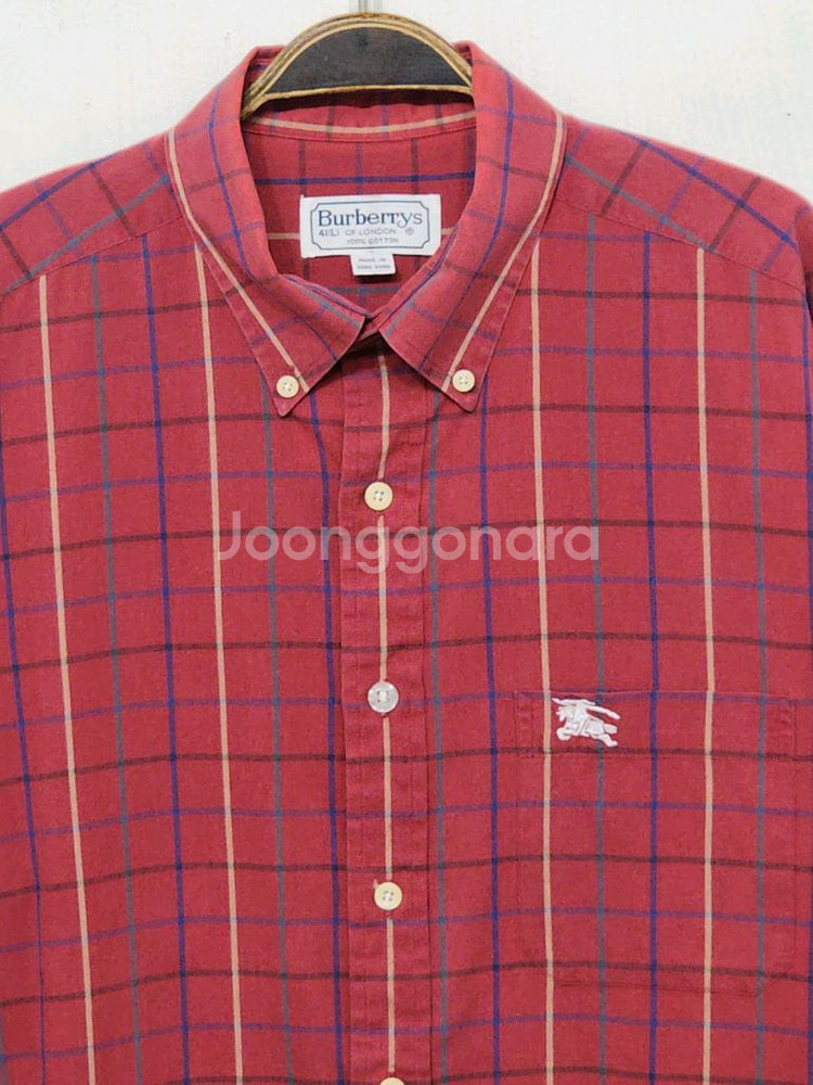 (XL) 버버리 반팔남방 체크 반팔셔츠 로고 포켓--1