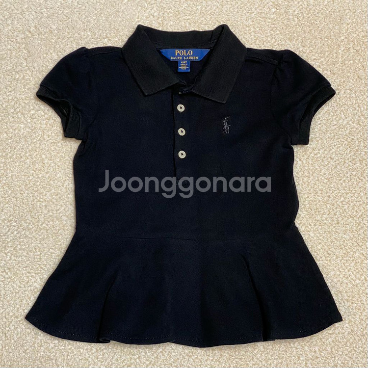 (정품) 폴로 신형 키즈 블랙 프릴 피케 반팔 4T--0