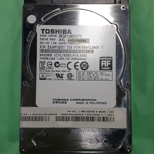 노트북하드 도시바 HDD 750GB 2.5인치