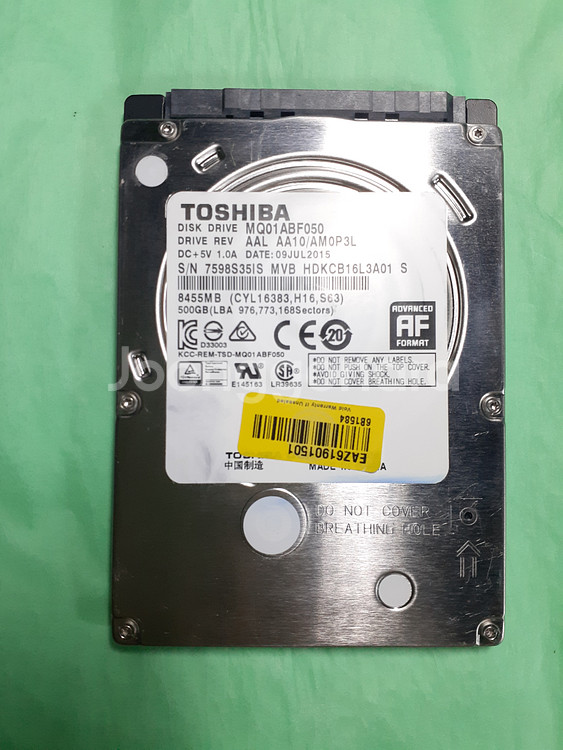 노트북하드 도시바 HDD 500 GB 2.5인치 슬림--0