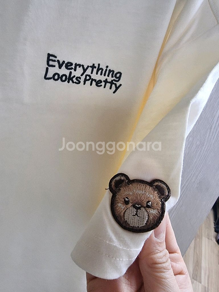 곰돌이자수패치 반팔티셔츠--1