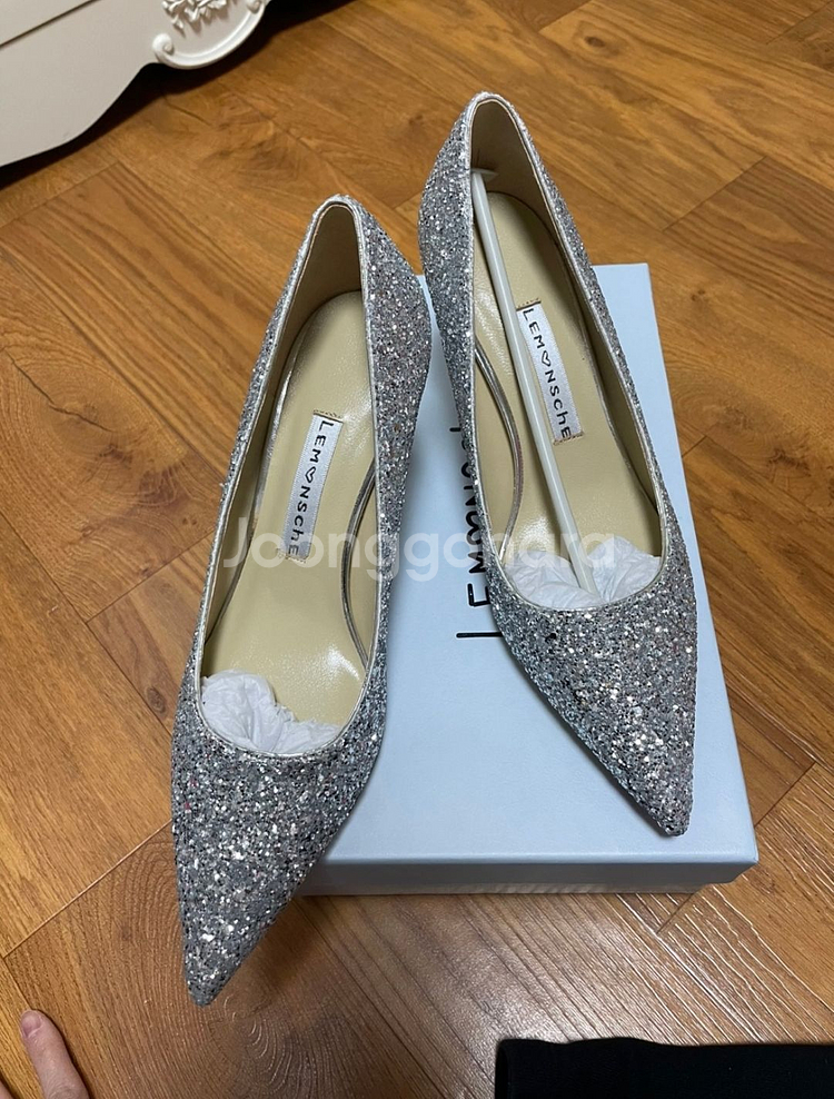 르몽쉐 글리터힐 실버 웨딩슈즈 7cm 230사이즈--2