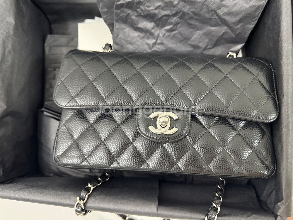 샤넬 클래식 스몰 캐비어 은장--0