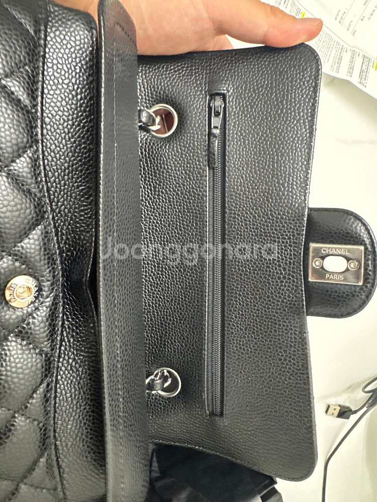 샤넬 클래식 스몰 캐비어 은장--3