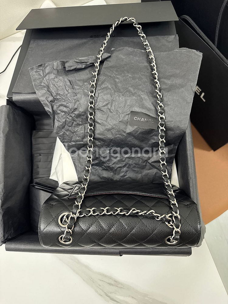 샤넬 클래식 스몰 캐비어 은장--8