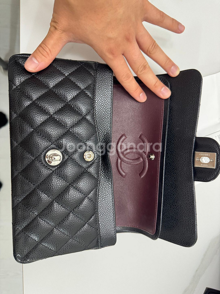 샤넬 클래식 스몰 캐비어 은장--9