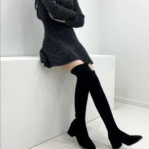 스니퍼 스판 롱부츠 5.5cm (지퍼x) 235