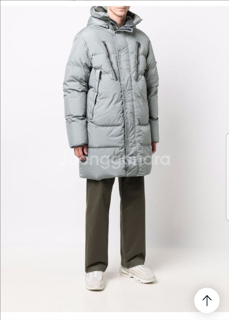 스톤아일랜드 21FW 크링클랩스 롱패딩 라이트그레이--9