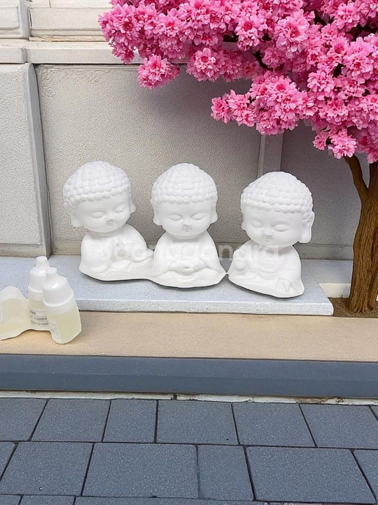 귀여운 (통통이)3종 불상 석고상--0