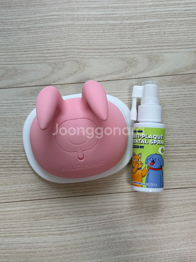 알로밍 반려동물브러쉬+뿌리는치약 일괄 새상품--0