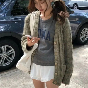 더나넷 그래니 케이블 가디건(카키)