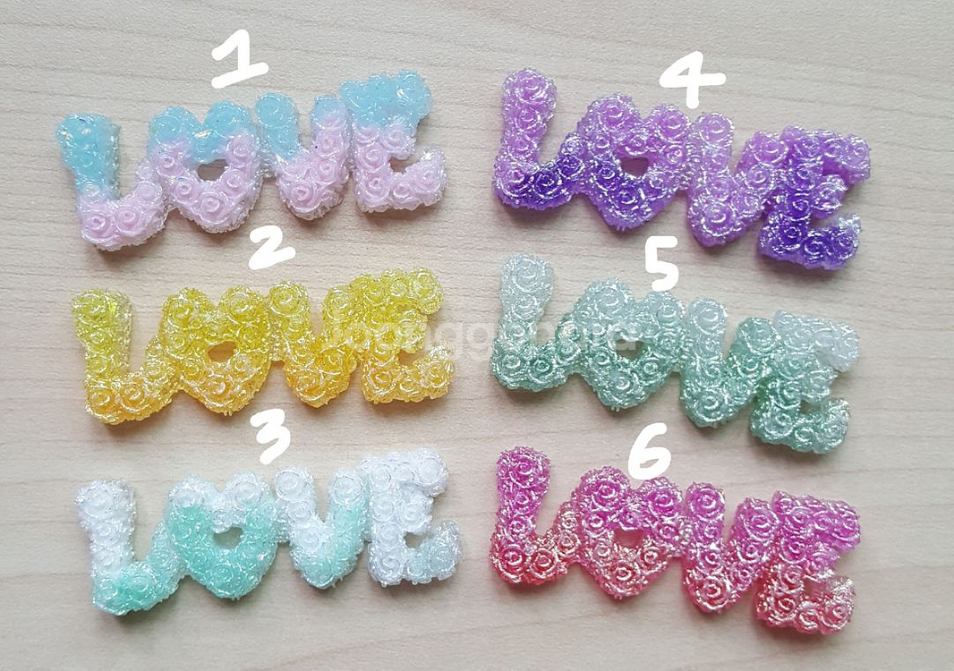 새상품 러브 이니셜 지비츠 마그넷 키링 파츠(야광)--1