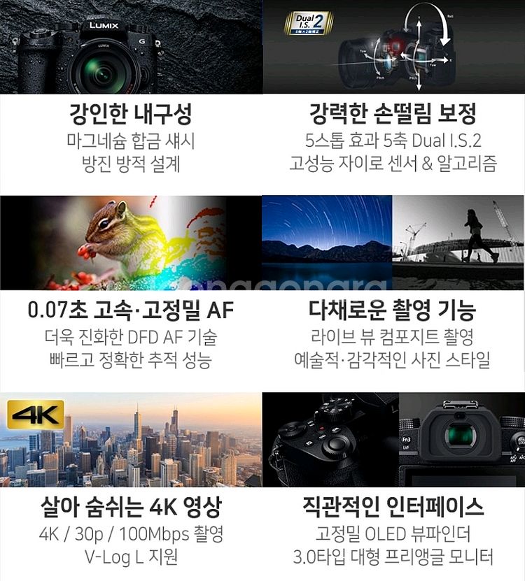 파나소닉 루믹스 G95 (4K,풀터치,손떨방,방진방적)--2