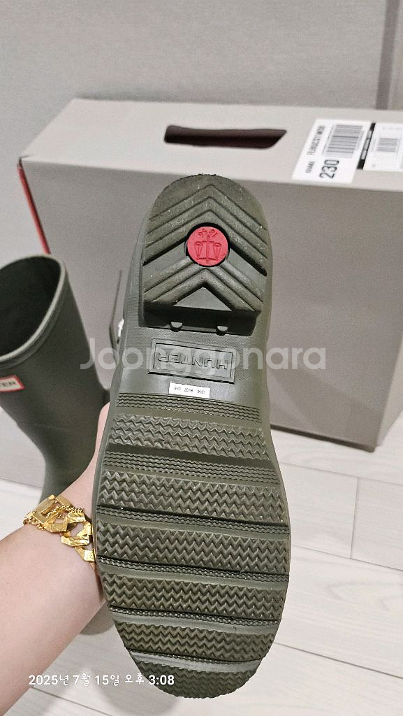 헌터 레인부츠 숏 다크올리브 230--8