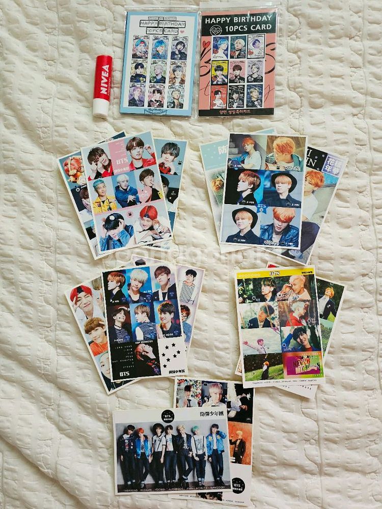방탄 굿즈 일괄 <스티커+양면 생일축하 카드>--0