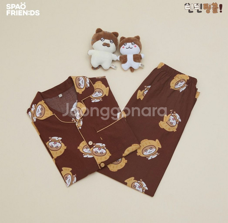 미개봉) 스파오 틴틴팅클(브라운) 잠옷 파자마 L,Xl--0
