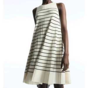 COS PLEATED A-LINE MINI DRESS