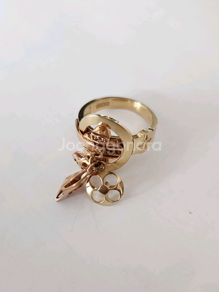 14K 루이모노그램 딸랑이반지--3