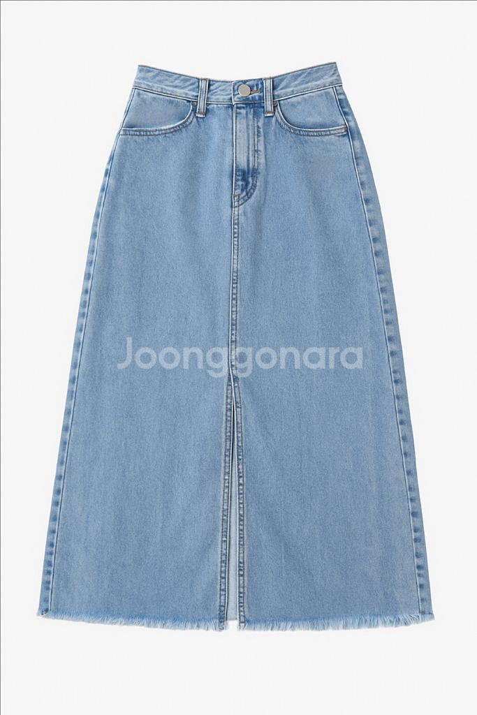 앞트임 데님 연청스커트 청치마--0